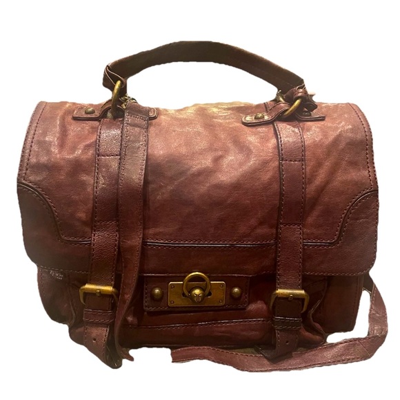 Frye Cameron Leather Satchel Crossbody Handbag Cognac Brown Retail $428 - Picture 2 of 16